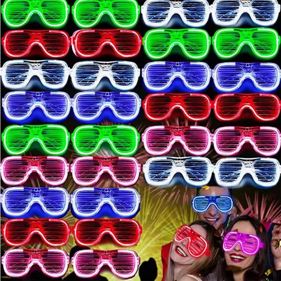 Glow In The Dark Party Glasses - 5-50 Adet Işıklı LED Gözlükler Toplu