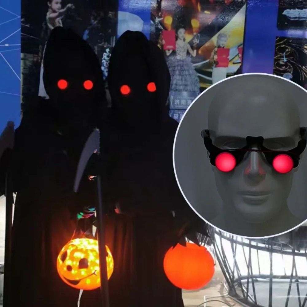 Glow In The Dark Party Glasses - E9 Cadılar Bayramı Korku Temalı Kırmızı