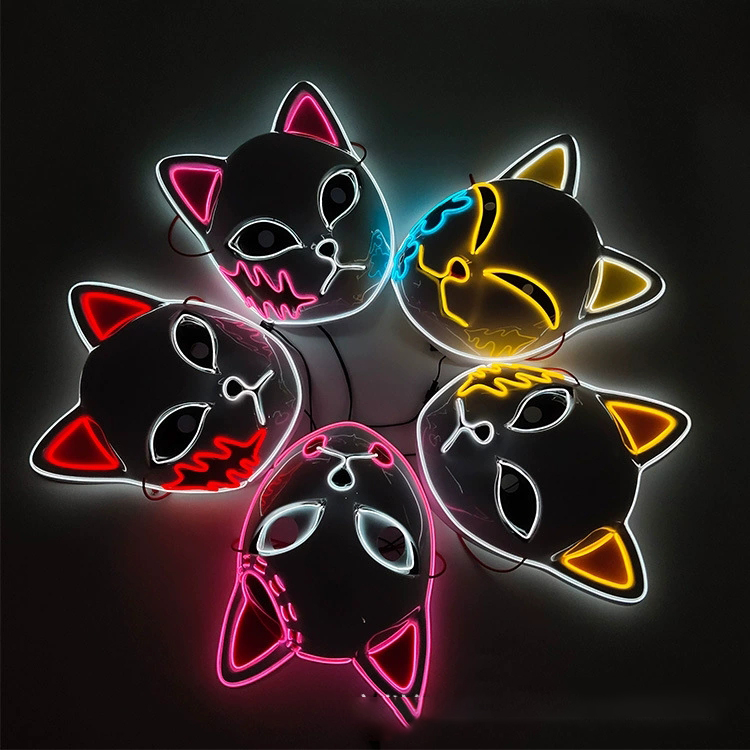 Led Purge Mask Halloween - Japon animesi şeytan tilki maskesi Cosplay