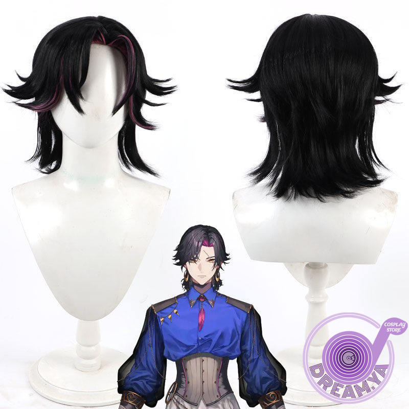 Anime Cosplay Wig Heat Resistant - Vezalius Bandaj Cosplay Peruk vtuber Siyah