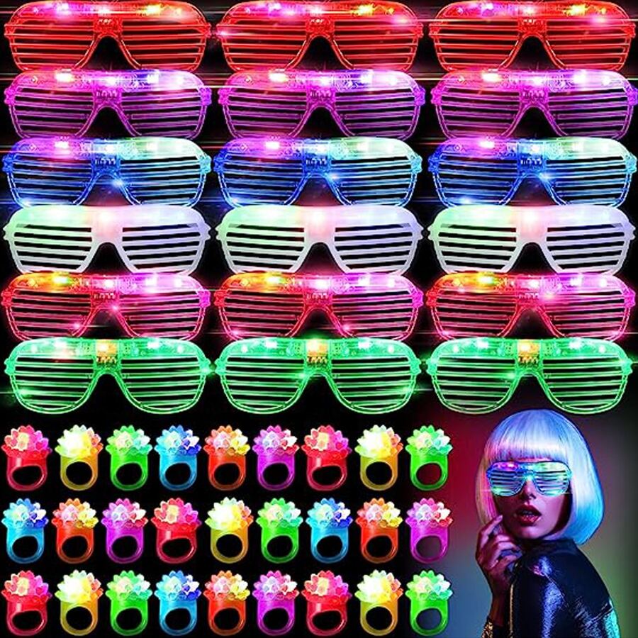 Glow In The Dark Party Glasses - 10-50 adet LED gözlük Light Up