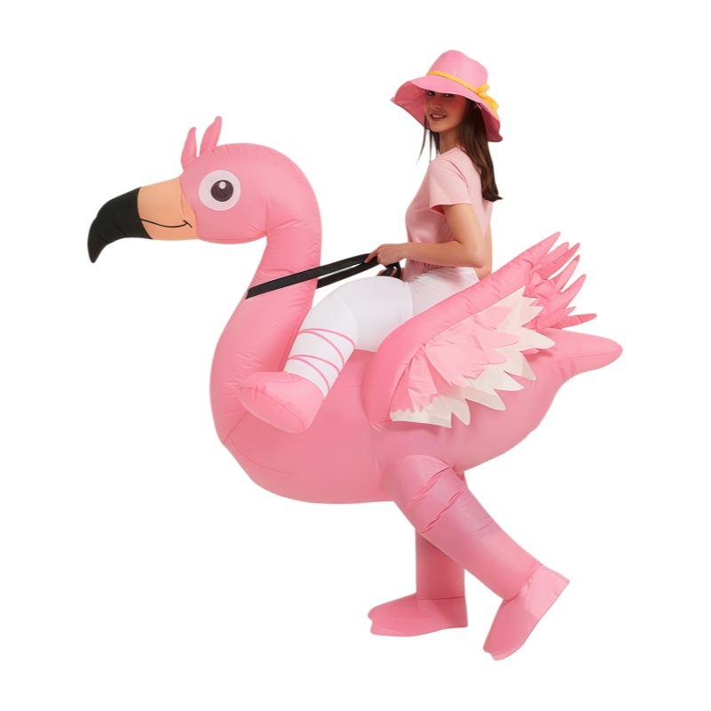 Costumes - Pembe Flamingo Şişme Kostüm, Çizgi Film
