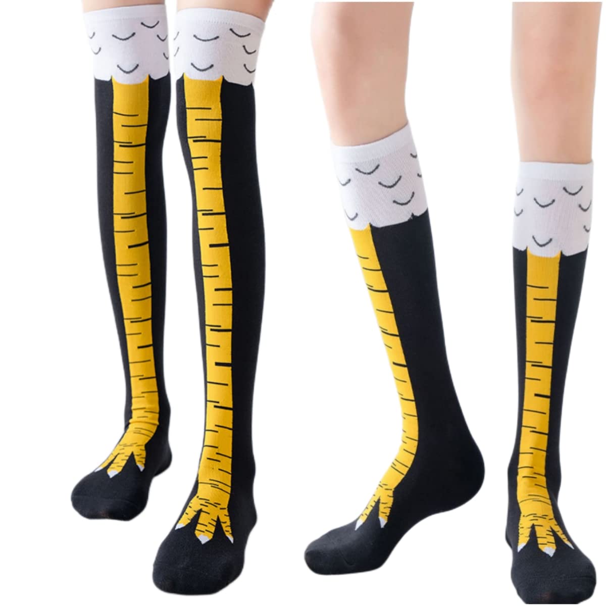 Funny Chicken Leg Socks - 1/2 çift kadın diz üstü çorap