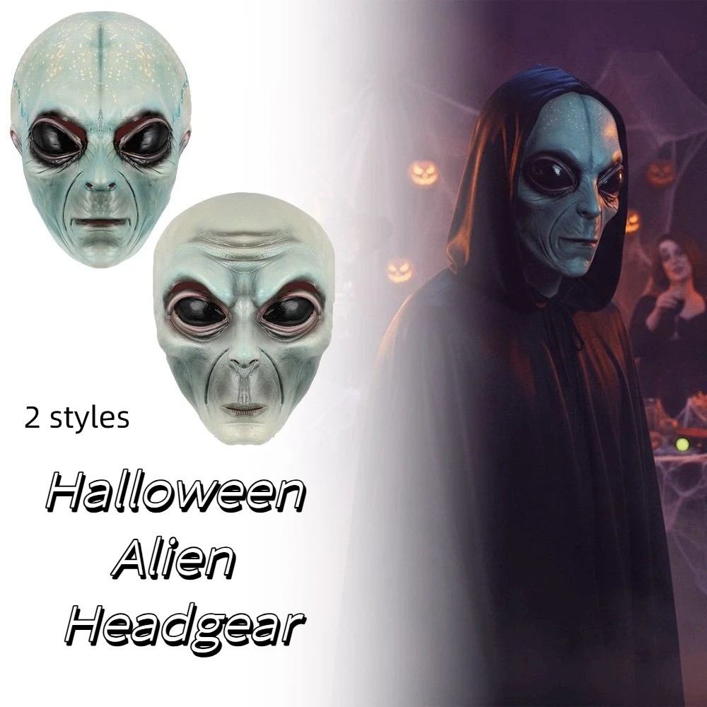 Latex Alien Mask Realistic - Lateks Malzeme Uzaylı Maskesi Yeşil Uzaylı