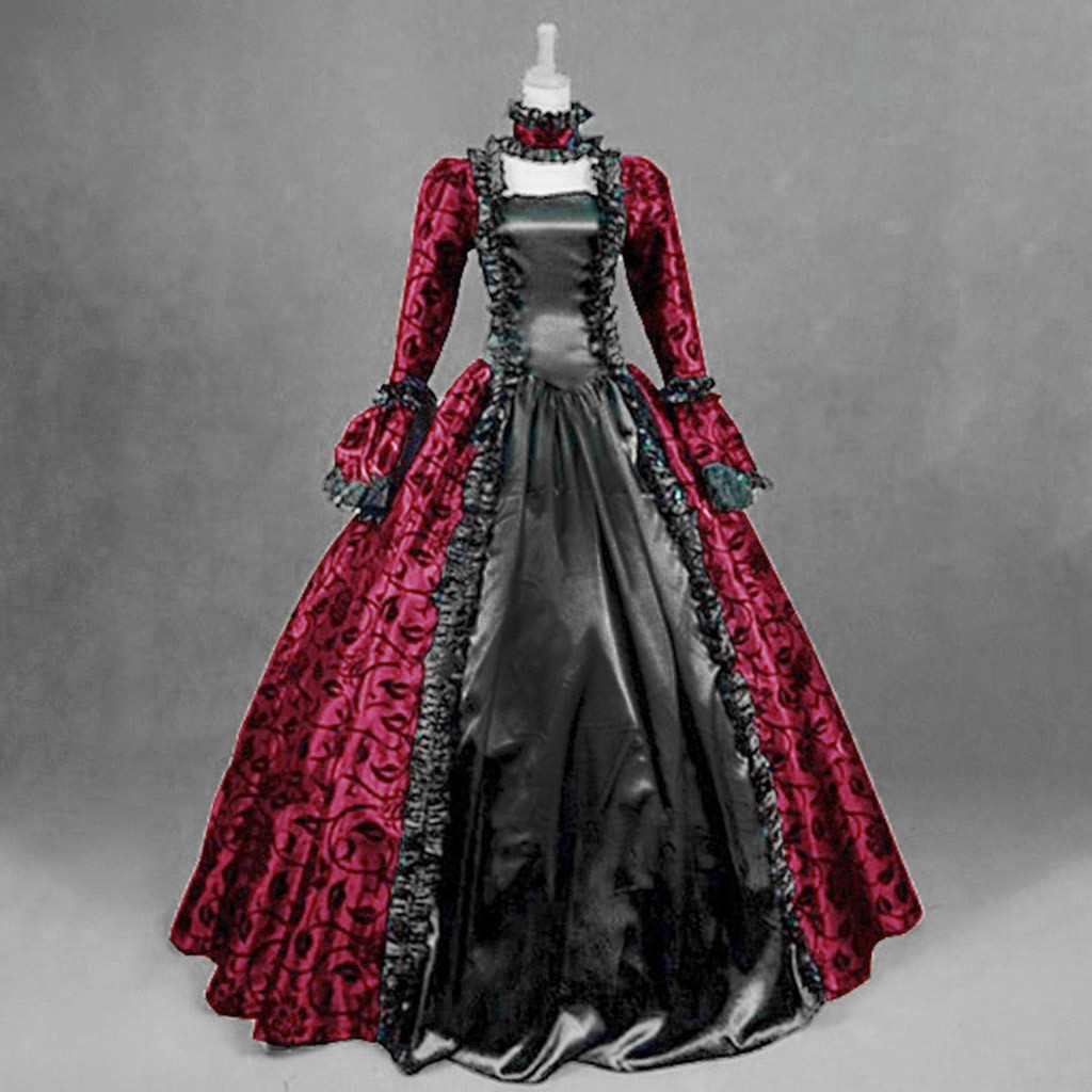 Medieval Renaissance Dress Women - Kadınlar Vintage Zarif Elbise Gotik Retro