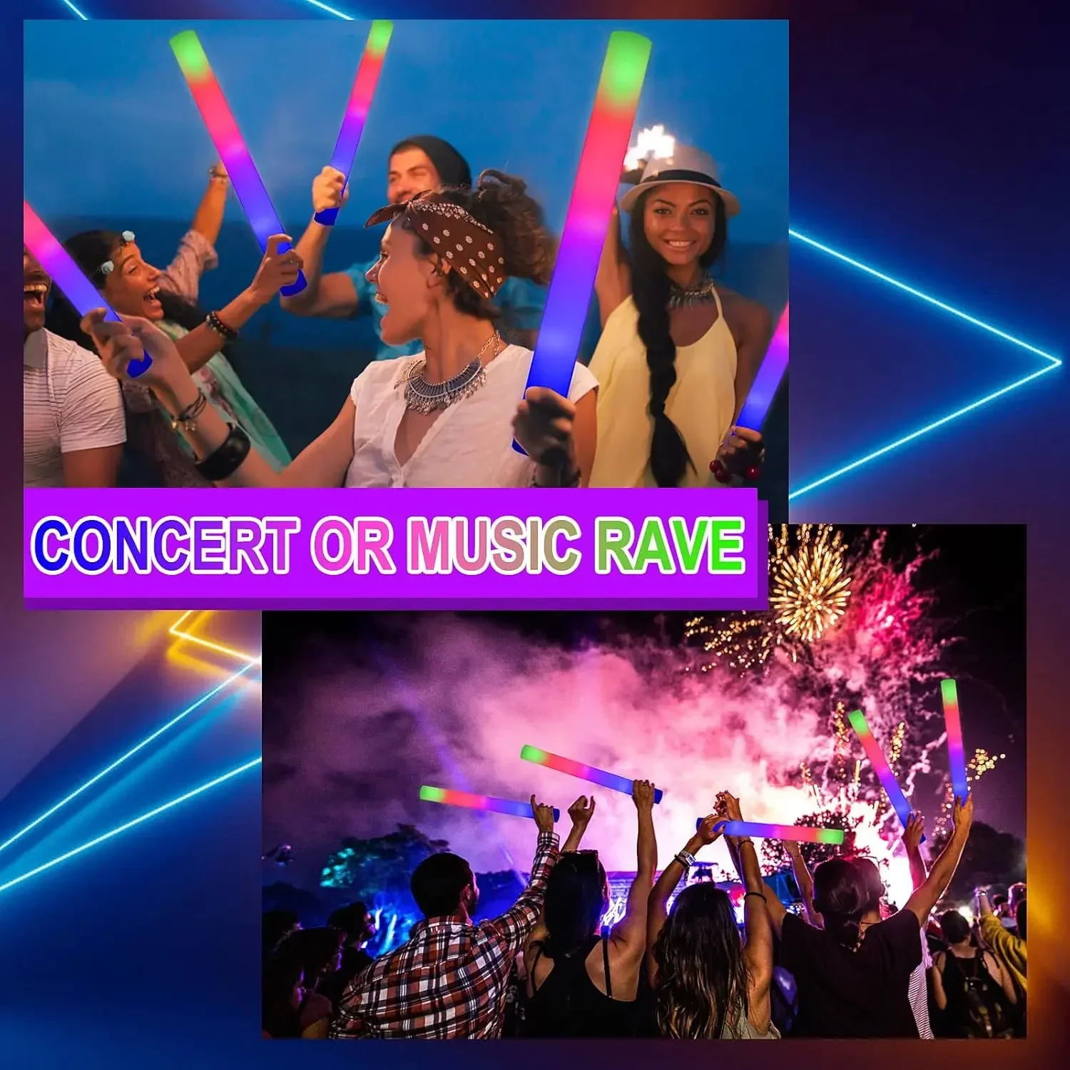 1Z-50PCS Led Köpük Işık Çubukl - Flashing Led Foam Sticks Party incelemesi ve fiyatı