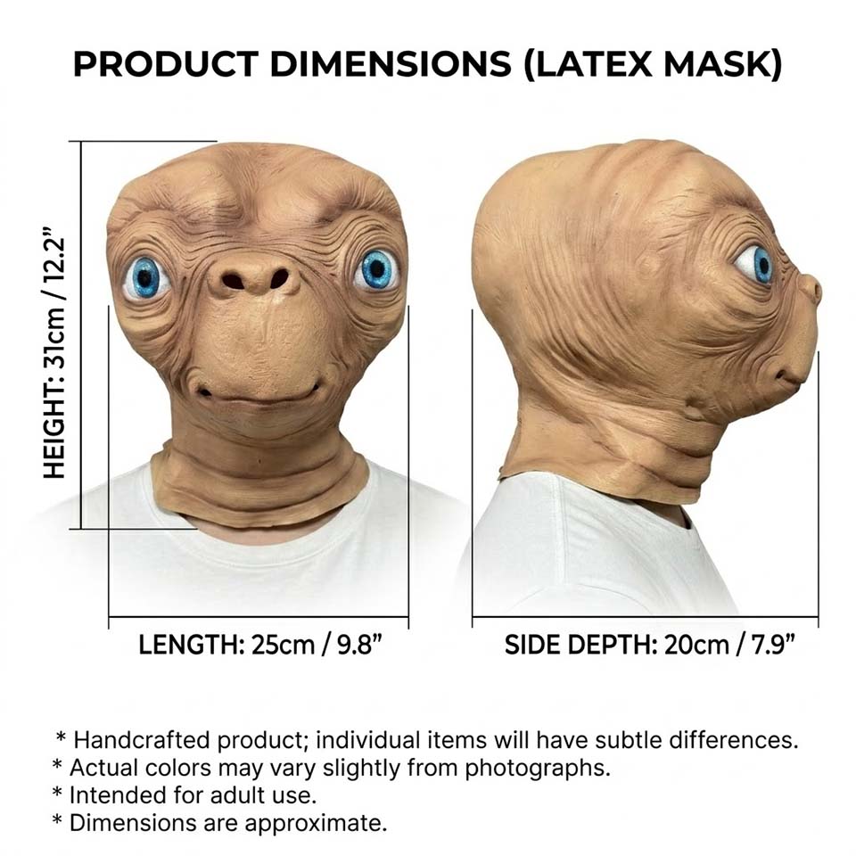 Gerçekçi ET Uzaylı Lateks Mask - Latex Alien Mask Realistic incelemesi ve fiyatı
