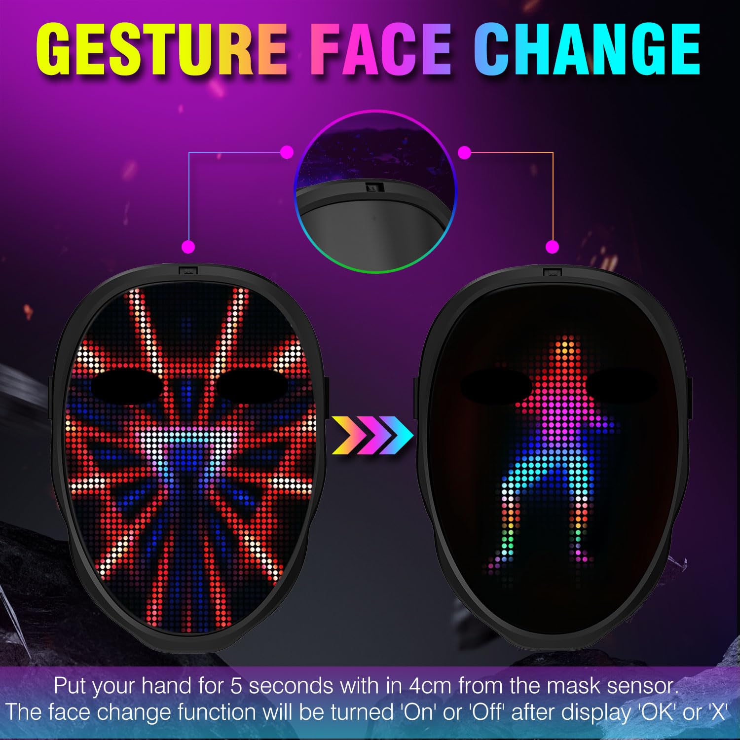 Parti LED Işıklı Maske Hareket - Led Purge Mask Halloween incelemesi ve fiyatı