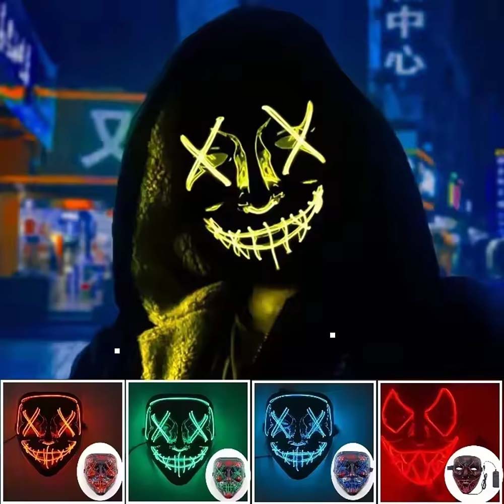 Kablosuz Neon LED Purge Maskes - Led Purge Mask Halloween incelemesi ve fiyatı