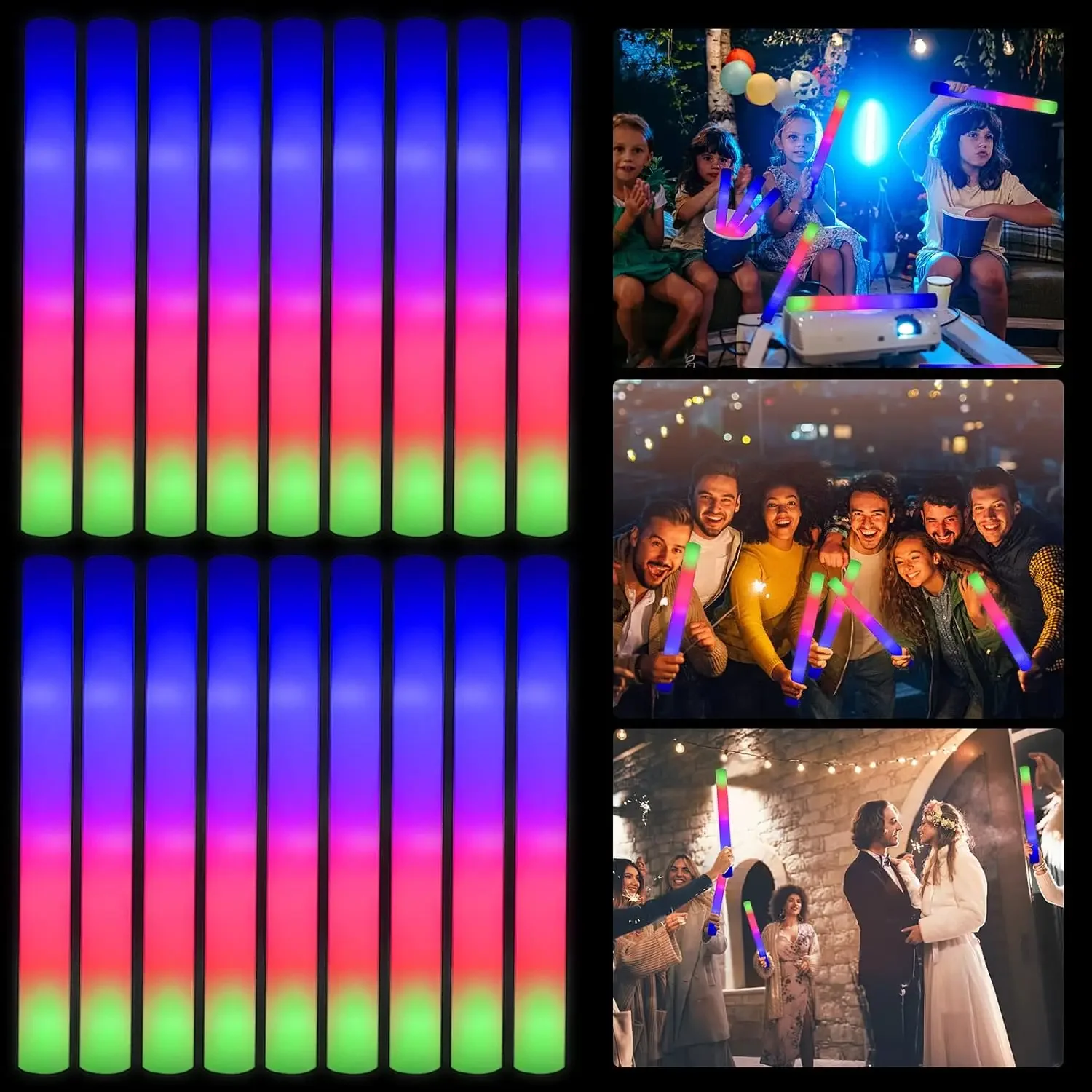 2Z-50PCS Led Köpük Işık Çubukl - Flashing Led Foam Sticks Party incelemesi ve fiyatı